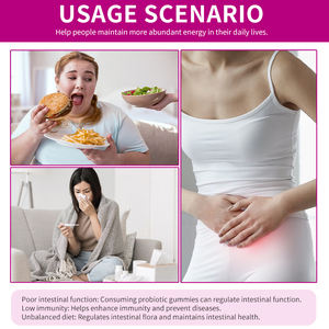 סוכריות גומי פרוביוטיות טבעוניות ללא סוכר, 60 יחידות, תמיכה יומית לחיזוק מערכת החיסון, בריאות מערכת העיכול, תוסף ויטמינים - Product Image 5
