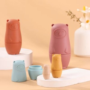 Oso de silicona tradicional para niños, juguete educativo apilado, colgante circular, muñeca anidada de grado alimenticio, juguete, regalo de cumpleaños para niños pequeños - Product Image 2