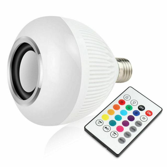 Modern E27 B22 Music RGB Led Lamp Smart Speaker Bulbs Remote Control Colors Changing Indoor Decoration Night Lights Ball