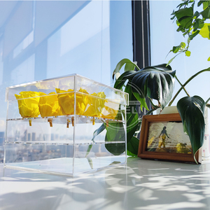Phong cách mới trong suốt hoa hiển thị tùy chỉnh trang trí Acrylic hoa trường hợp cho hiển thị chỉ - Product Image 5