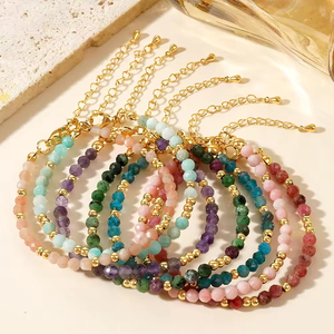 Wholesale Women's Fashion Natural Stone <b>Boho</b> Trendy New Design Gemstone <b>Bracelet</b> Faceted Beads Strong Durable Anniversary - Product Image 2