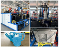 Machine de moulage par soufflage semi-automatique 80 moules pour la fabrication de seaux à eau en plastique de 12 L, ligne de production de produits creux en PEHD