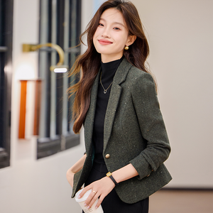 Chaqueta de traje de lana de un botón para mujer, chaleco grueso de manga larga, opción elegante y fresca para mujer - Product Image 1