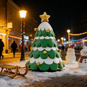 Scultura Personalizzata in Fibra di Vetro a Forma di <span class=keywords><strong>Albero</strong></span> di Natale Eco-Sostenibile per Esposizioni Festive in Centri Commerciali e Decorazioni per Eventi - Product Image 2