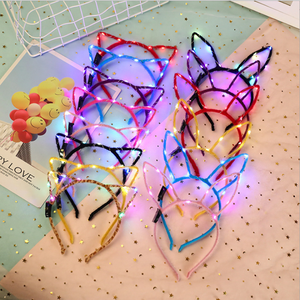 Новый дизайн LED Блеск Сияющий Кот уха партия обруч для волос Hairband аксессуары для волос детей <span class=keywords><strong>babay</strong></span> обувь девочек - Product Image 1