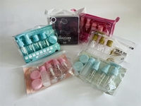 Ensemble de flacons de voyage miniatures pour emballages cosmétiques, ensemble de contenants cosmétiques en plastique pour voyage, kit de voyage en flacons en plastique