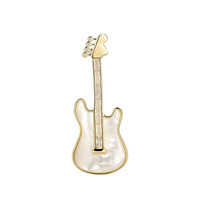 Broche de violon de dessin animé en cuivre zircon haut de gamme TIANSHE, coquille naturelle d'eau de mer, accessoire de costume de luxe pour homme