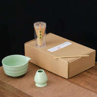 Ensemble de matcha japonais en bambou comprenant un bol Chawan, un fouet Chasen, un support pour fouet et une cuillère à thé Chashaku, kit d'accessoires pour la cérémonie traditionnelle du thé