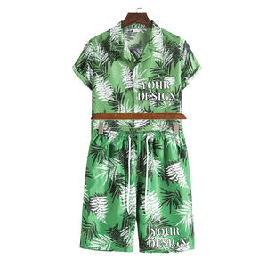 शीर्ष बिकने वाली ग्रीष्मकालीन पुष्प प्रिंट हैवीयन शॉर्ट्स छुट्टियों की शैली पुरुषों के ब्रांड कपड़े 2 टुकड़े सेट - Product Image 3