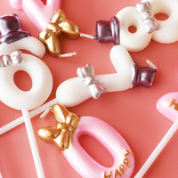 Bougies créatives Prince et Princesse, décoration de gâteau en forme d'arc pour garçons et filles, fête de premier anniversaire, décoration de maison pour le Nouvel An
