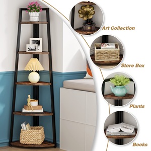 Simple multi-functional floor-<b>standing</b> <b>shelf</b> for living room corner, multi-tiered bookshelf, small apartment display rack - Product Image 2