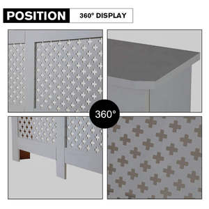 De MDF de madera tradicional Cruz diseño moderno ajustable gris pintado ajustable radiador cubierta de - Product Image 2