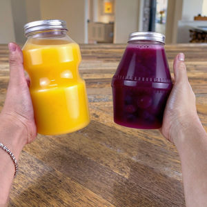 ขวดเครื่องดื่มพลาสติกใสขนาด500มล. สำหรับสัตว์เลี้ยงขวดนมและน้ำผลไม้แบบใช้แล้วทิ้งพร้อมฝาเกลียวสำหรับเครื่องดื่มอัดลมชาโซดา - Product Image 5