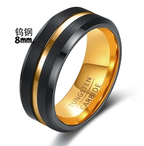 8mm bordes biselados ranurados venta al por mayor negro oro azul <span class=keywords><strong>anillo</strong></span> de carburo de tungsteno para hombres mujeres moda compromiso boda banda - Product Image 2