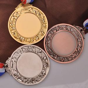 Gold Silver Brass Insert Generic Sport <strong>Metal</strong> Awards <strong>Sublimation</strong> Blank Medal for <strong>Sublimation</strong> With Ribbon - Product Image 3