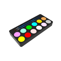 Kit de peinture faciale avec drapeau du brésil, 18 couleurs, pour fille nue, dessin de football, halloween, maquillage en néon