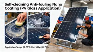 Промышленное самоочищающееся нанопокрытие для фотоэлектрического стекла, двухкомпонентное антистатическое покрытие, снижающее частоту очистки - Product Image 3