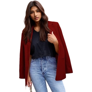 Ventes directes, <span class=keywords><strong>blazer</strong></span> élégant pour femmes, col rabattu à bouton unique, costumes formels, mode - Product Image 1