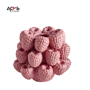 Jarrón de Cerámica con Forma de Fruta, Diseño Interior Moderno y Creativo Personalizado, Color <span class=keywords><strong>Rosa</strong></span> Frambuesa y Fresa, para Interiores - Product Image 5