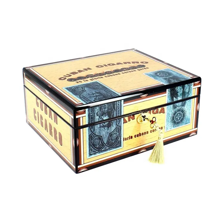 बिक्री के लिए अनुकूलित लकड़ी सिगार humidor सिगार बॉक्स थोक निर्माता डेस्कटॉप मध्यम कैबिनेट आकार 50CT