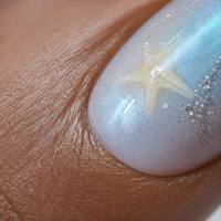 Faux ongles à presser personnalisés en gros, forme amande, thème sirène, coquillage, océan, perle, étoile de mer, paillettes bleues, luxe