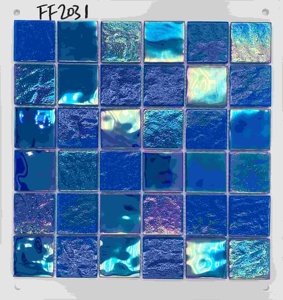 Mosaico <span class=keywords><strong>de</strong></span> <span class=keywords><strong>Vidrio</strong></span> Iridiscente Azul Océano <span class=keywords><strong>de</strong></span> 6 mm <span class=keywords><strong>de</strong></span> Grosor, Azulejos Brillantes <span class=keywords><strong>para</strong></span> Piscina, Decoración <span class=keywords><strong>de</strong></span> <span class=keywords><strong>Cocina</strong></span> y Hoteles, Combinación <span class=keywords><strong>de</strong></span> Colores Versátil <span class=keywords><strong>para</strong></span> la Mayoría <span class=keywords><strong>de</strong></span> Ambientes - Product Image 1