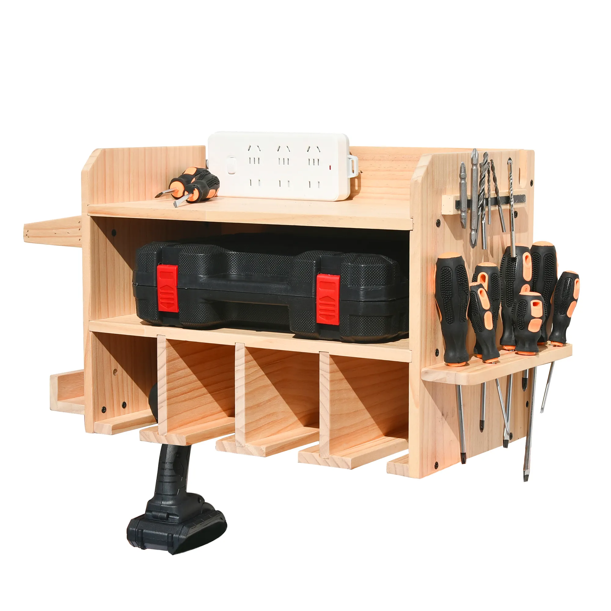 Heavy Duty Floating Power Tool Shelf Organizer Organizer Kitchen Gadgets Tool Rack Stand Holders Wall Hanger For Home Goods