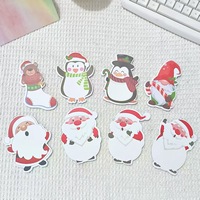 Blocs-notes autocollants de Noël découpés, motifs mignons Père Noël, bonhomme de neige, pingouin, dessins animés, cadeau de vacances, papeterie Kawaii, bloc-notes adhésif
