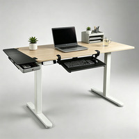 Plateau de clavier ODM, support de bureau extensible réglable en hauteur, support pour ordinateur portable en bois, table d'ordinateur, support de bureau électrique en métal