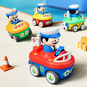 Nouveau Jouet Éducatif Transfrontalier à Tirer et à Pousser, Camion Bleu Marine avec Sifflet, pour Bébé et Enfant, Jouet à Rétrofriction - Product Image 1