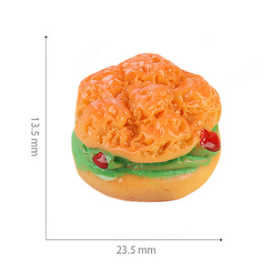 Venta caliente Lovely <span class=keywords><strong>3D</strong></span> Fake Miniature Hamburger Design Flat Back Resin Charms para llavero - Product Image 4