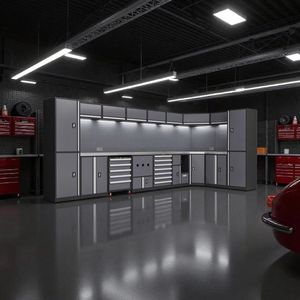 <span class=keywords><strong>Kit</strong></span> de rangement mural complet <span class=keywords><strong>en</strong></span> métal élégant pour <span class=keywords><strong>garage</strong></span> avec revêtement <span class=keywords><strong>en</strong></span> poudre pour une configuration professionnelle d'atelier à domicile - Product Image 1