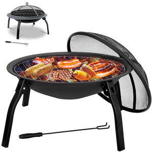 Pozzi di fuoco portatili all'aperto <span class=keywords><strong>a</strong></span> <span class=keywords><strong>legna</strong></span> fumatore <span class=keywords><strong>carbone</strong></span> Barbecue griglia fuoco pozzo ciotola Patio piccoli pozzi di fuoco fuori campeggio Barbecue - Product Image 6