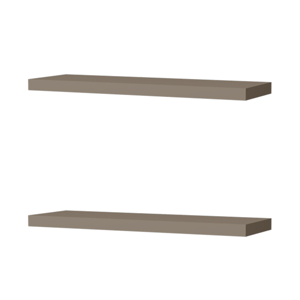 Iva <b>Floating</b> Shelf In Melamine Taupe X2 <b>Wall</b> Display <b>Shelves</b> - Product Image 2