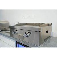 Moderner Premium-Hochleistungs-Gasgrill mit 6 Brennern und Seitenbrenner, 46,5 Zoll Höhe, Outdoor-Küchenschrank