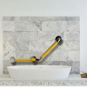 Barres d'appui murales en acier inoxydable Poignée texturée Main courante de surface Finition antirouille Poignée de support de douche biseautée à 135 - Product Image 1