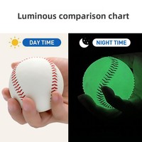 Balle de baseball et de softball en PVC qui brille dans le noir, balle lumineuse pour les jeux nocturnes en plein air, balle d'entraînement OEM
