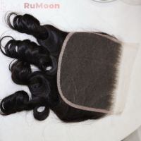 Cabello Humano Brasileño Virgen Remy Rizado con Volumen, Cierre de Encaje HD 5x5 Pre-Desplumado Doble Trama 8-16 Pulgadas Venta al por Mayor Color Personalizado