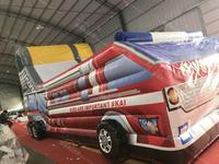 WINSUN Nouveau design de toboggan gonflable de camion de pompiers pour l'extérieur et l'intérieur, toboggan aquatique commercial attrayant pour les parcs d'attractions