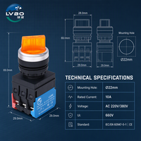 Interruttore a Pulsante in Plastica LVBO 10A 240V 1NO1NC IP67 Modello di Controllo Elettronico LB38E