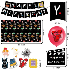 Kit de Artículos para Fiesta de <span class=keywords><strong>Cumpleaños</strong></span> de la Serie de TV Friends: Banderas, Guirnaldas, Mantel, Decoración para Pastel, Decoraciones para Cupcakes, Globos de Látex Impresos - Product Image 3