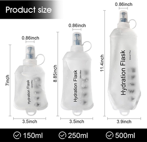 ขวดน้ำแบบนิ่ม TPU ขนาด 250 มล. ผลิตตามแบบ OEM/ODM ปราศจากสาร BPA สำหรับกีฬาและกิจกรรมกลางแจ้ง - Product Image 2