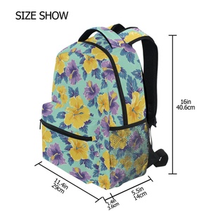 New Arrival Customized Hibiscus Flowers Lightweight Durable Casual School Backpack Football Training Bags for Adults Students - Product Image 3