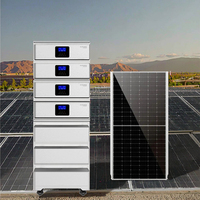 Kit solaire complet de stockage d'énergie domestique empilable, batterie LiFePO4 modulaire, onduleur hybride, panneaux photovoltaïques et câbles, ensemble complet