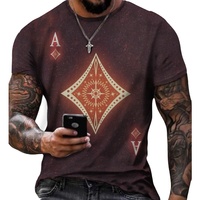 Summer New Poker Series Spades a Printed T-shirt Men's Personality Casual Street Sports Sublimation T-shirt