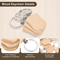 Porte-clés personnalisés en bois massif avec logo sur mesure, supports rectangulaires vierges et anneaux fendus pour gravure DIY, cadeaux, vente en gros, pas cher