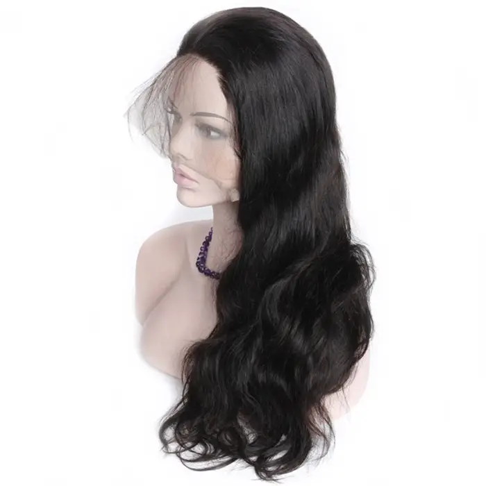 Wig Rambut Manusia Renda Penuh Wanita, Wig Rambut Manusia 100% Warna Hitam