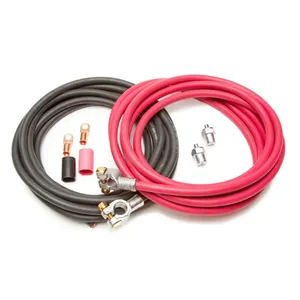 2ga 4ga 6ga 8ga电池连接电缆环端子型铜接线片升压电缆汽车红色黑色电池电缆