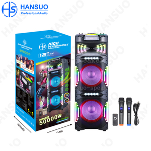 Hansuo HS-TD12T8 Nhà Máy Tùy Chỉnh Đôi 12 Inch Bass Dj Hệ Thống Karaoke Đảng Xe Đẩy Loa Siêu Trầm Loa Với Hai mics - Product Image 2