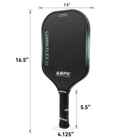 Raquette de pickleball ABPK Lumin Flex approuvée par l'USAPA, carbone forgé, noyau en mousse, 16 mm, temps de frappe long, haute rotation.